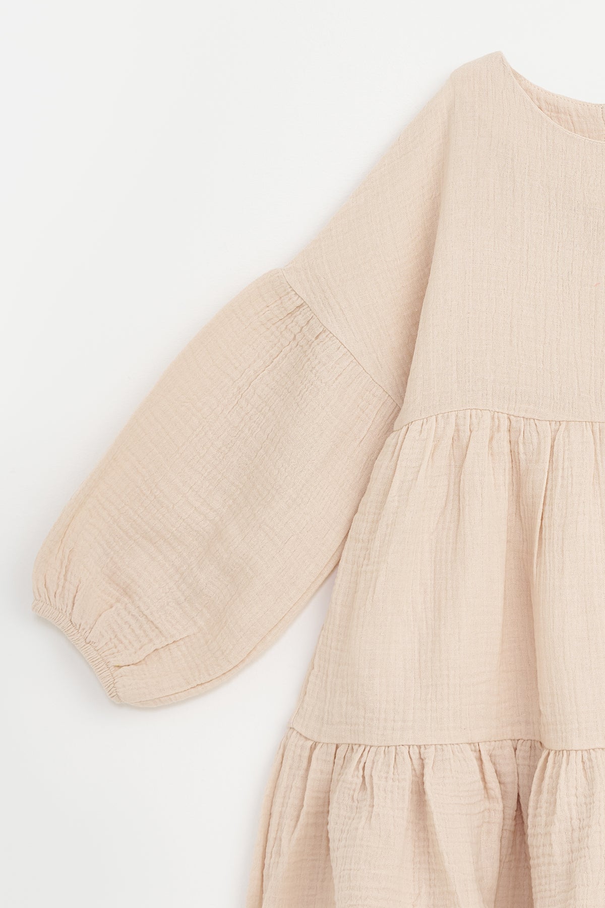 Collection of Girls' Flowy Cotton Dress (Ages 5-8) - Beige in a gallery layout