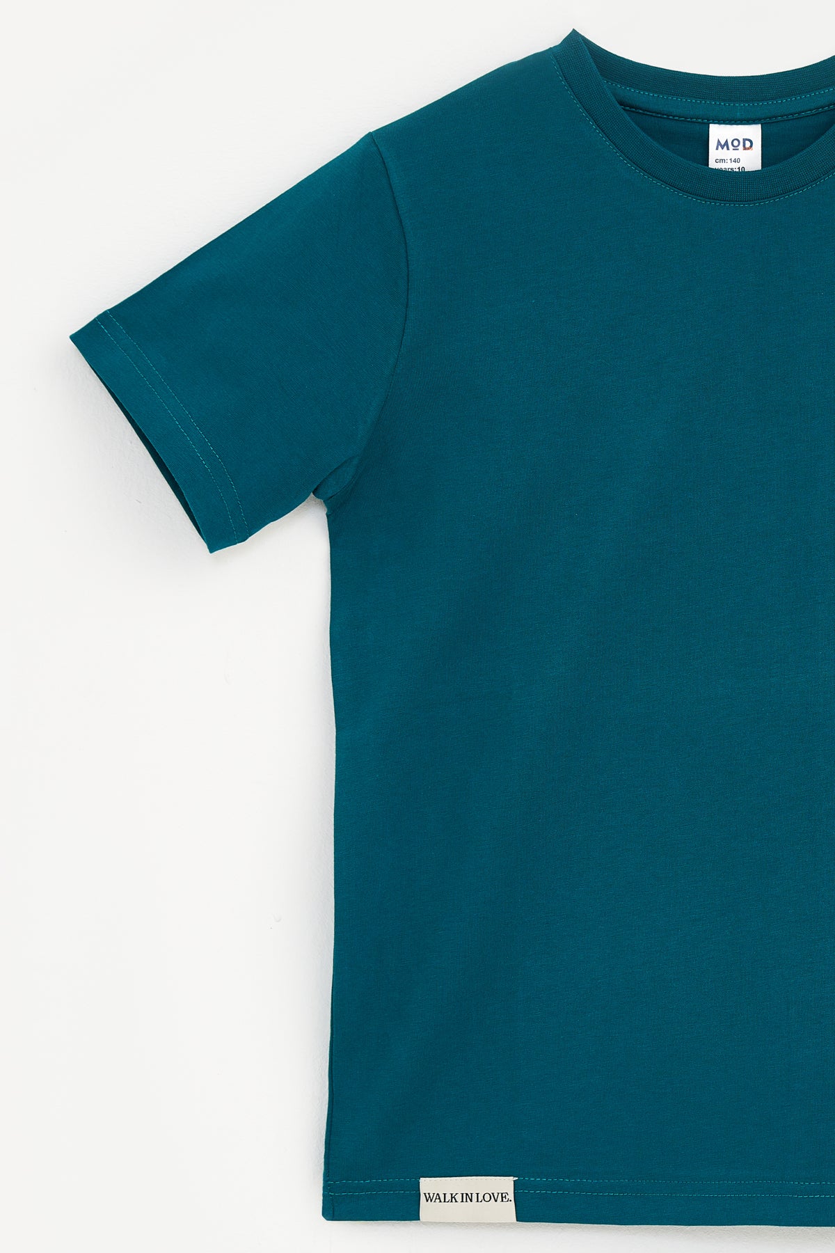 Collection of T-Shirt mit kleinem Aufdruck für Jungen smaragdgrün in a gallery layout