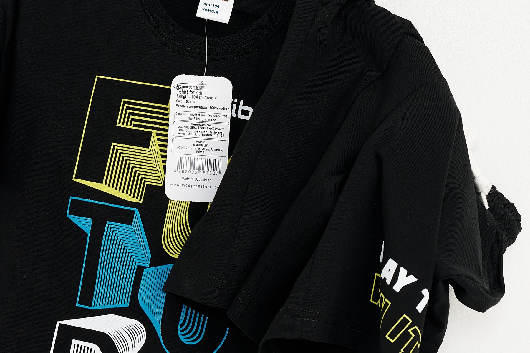 Collection of Set for Children Printed T-shirt and Short Black in a gallery layout