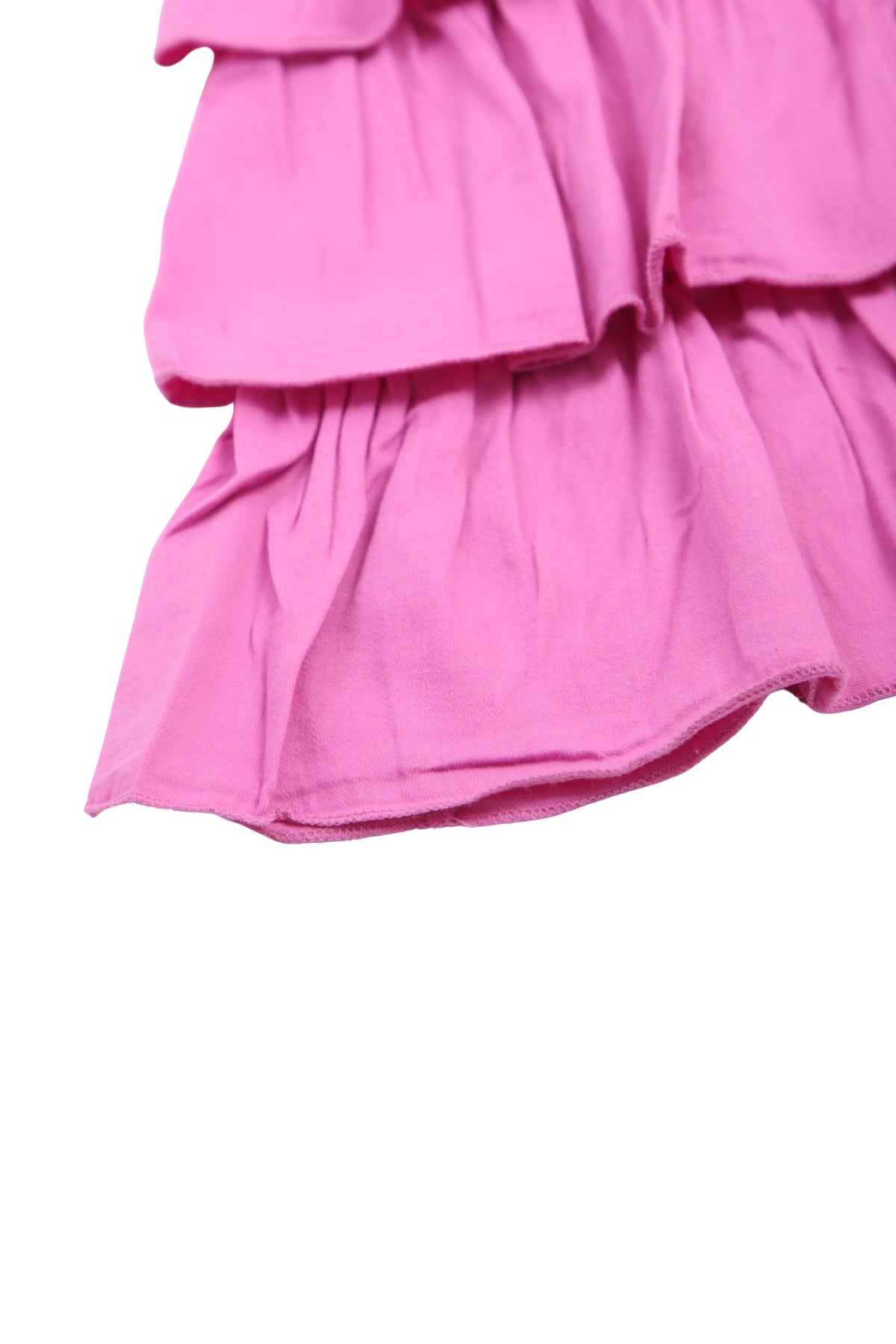 Collection of Chic and Comfortable Girls’ Tiered Cotton Dress (Ages 8-12) - Pink in a gallery layout