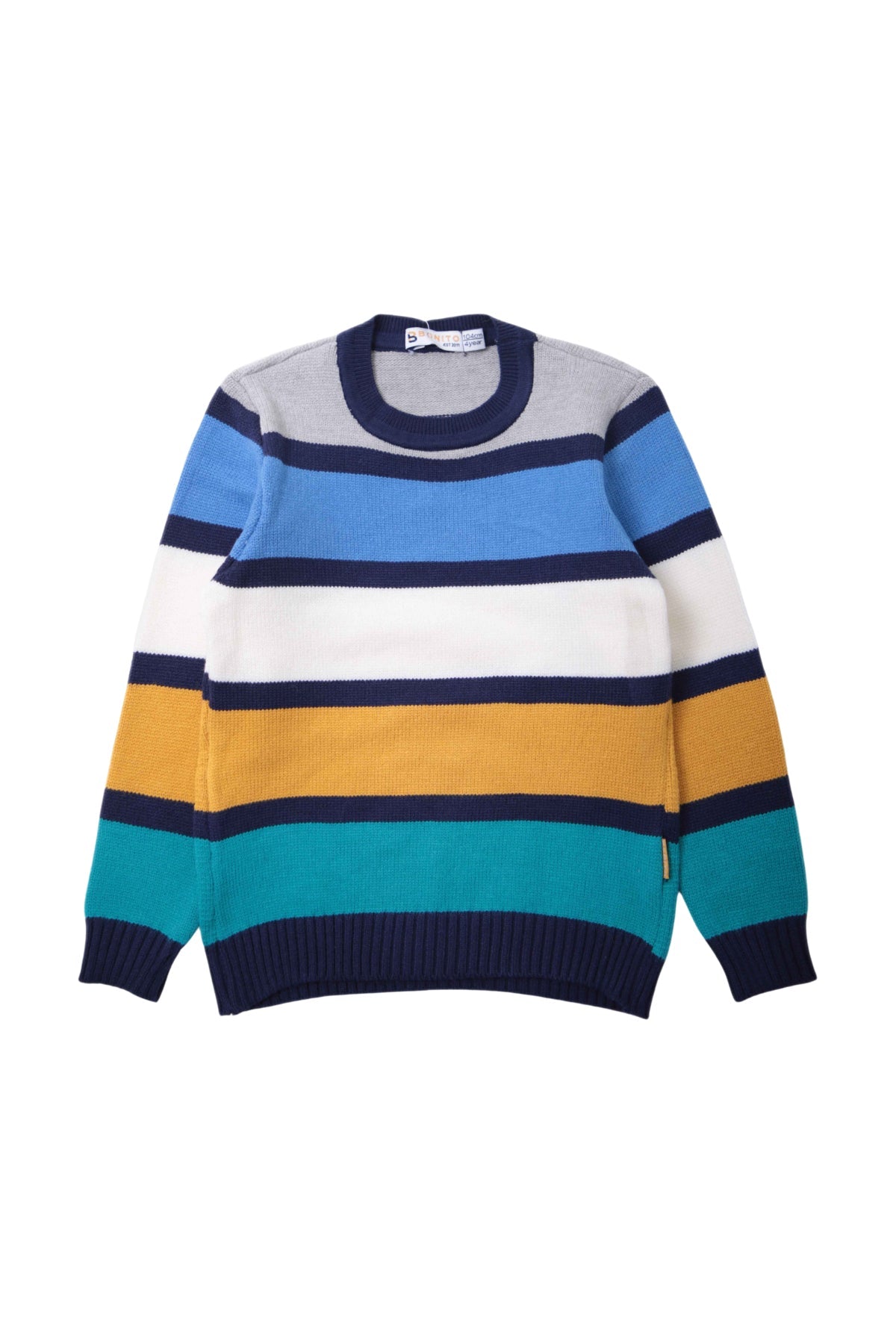Collection of Striped Boys' Jumper (Ages 4-8) - Blue in a gallery layout