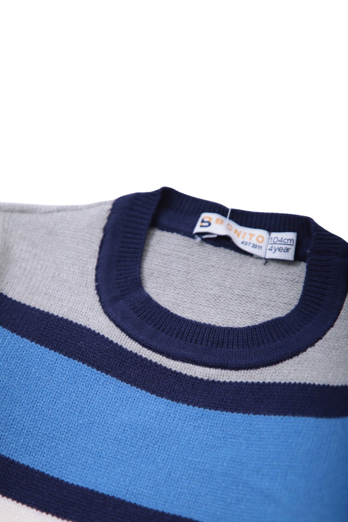 Collection of Striped Boys' Jumper (Ages 4-8) - Blue in a gallery layout
