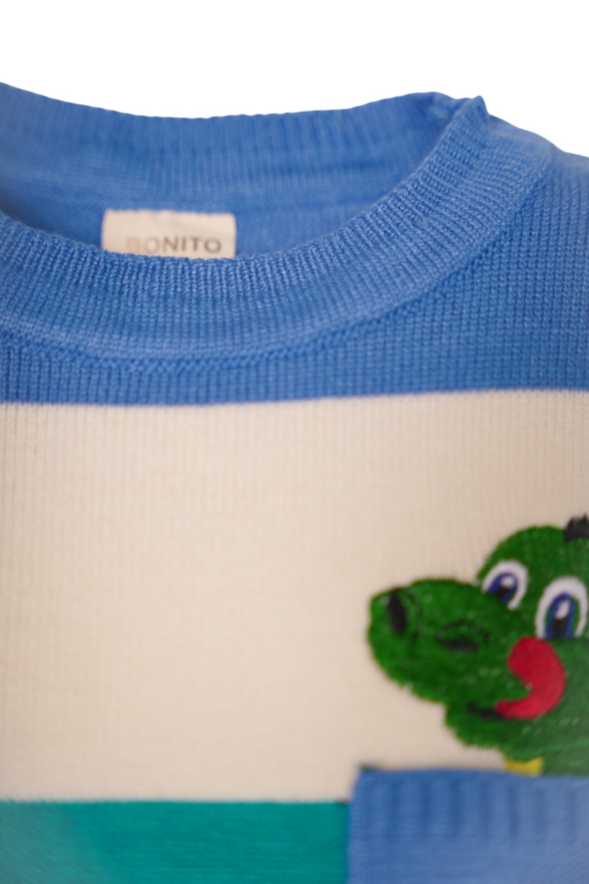 Collection of Clorful jumper for boys with animal painted light blue in a gallery layout