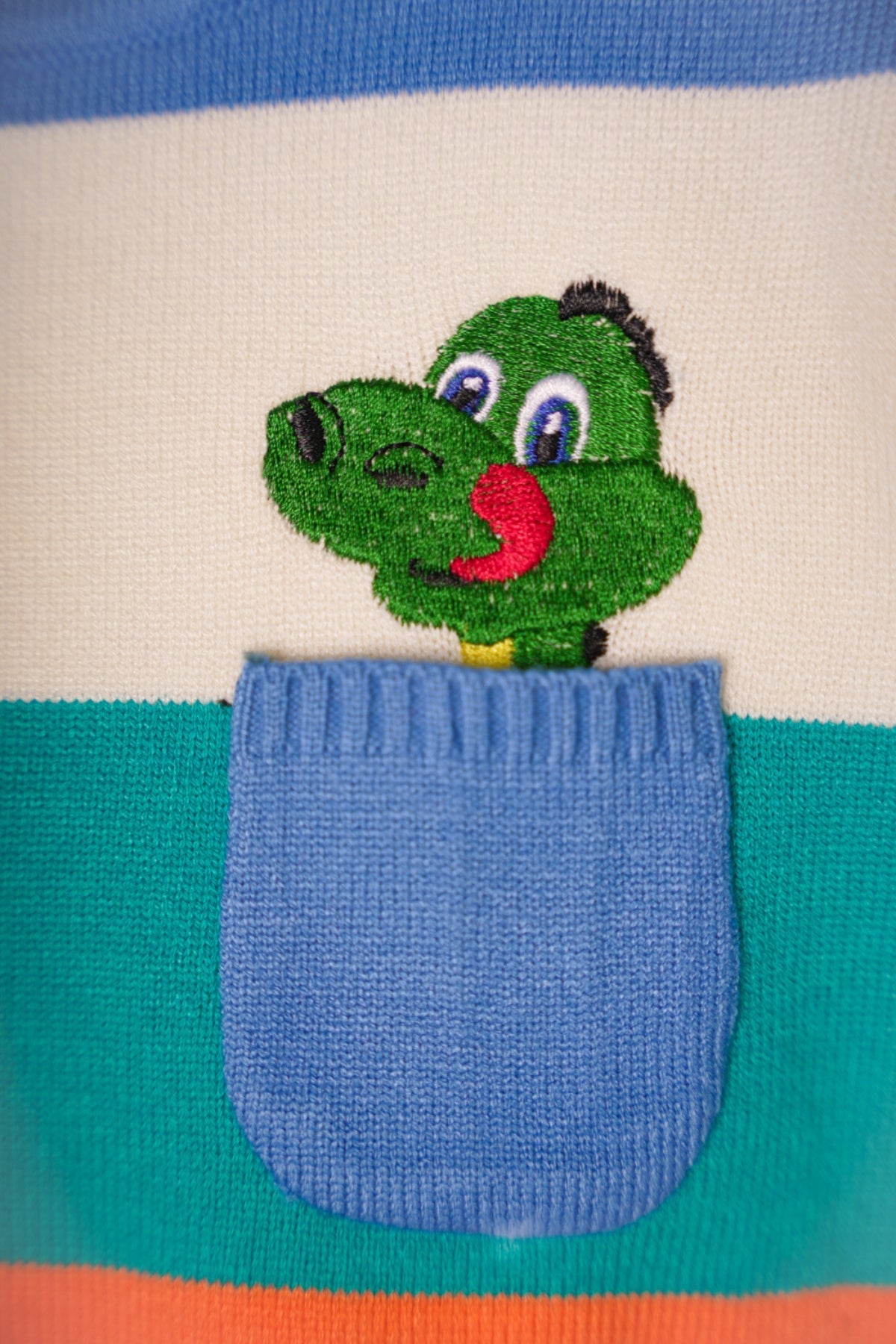Collection of Clorful jumper for boys with animal painted light blue in a gallery layout