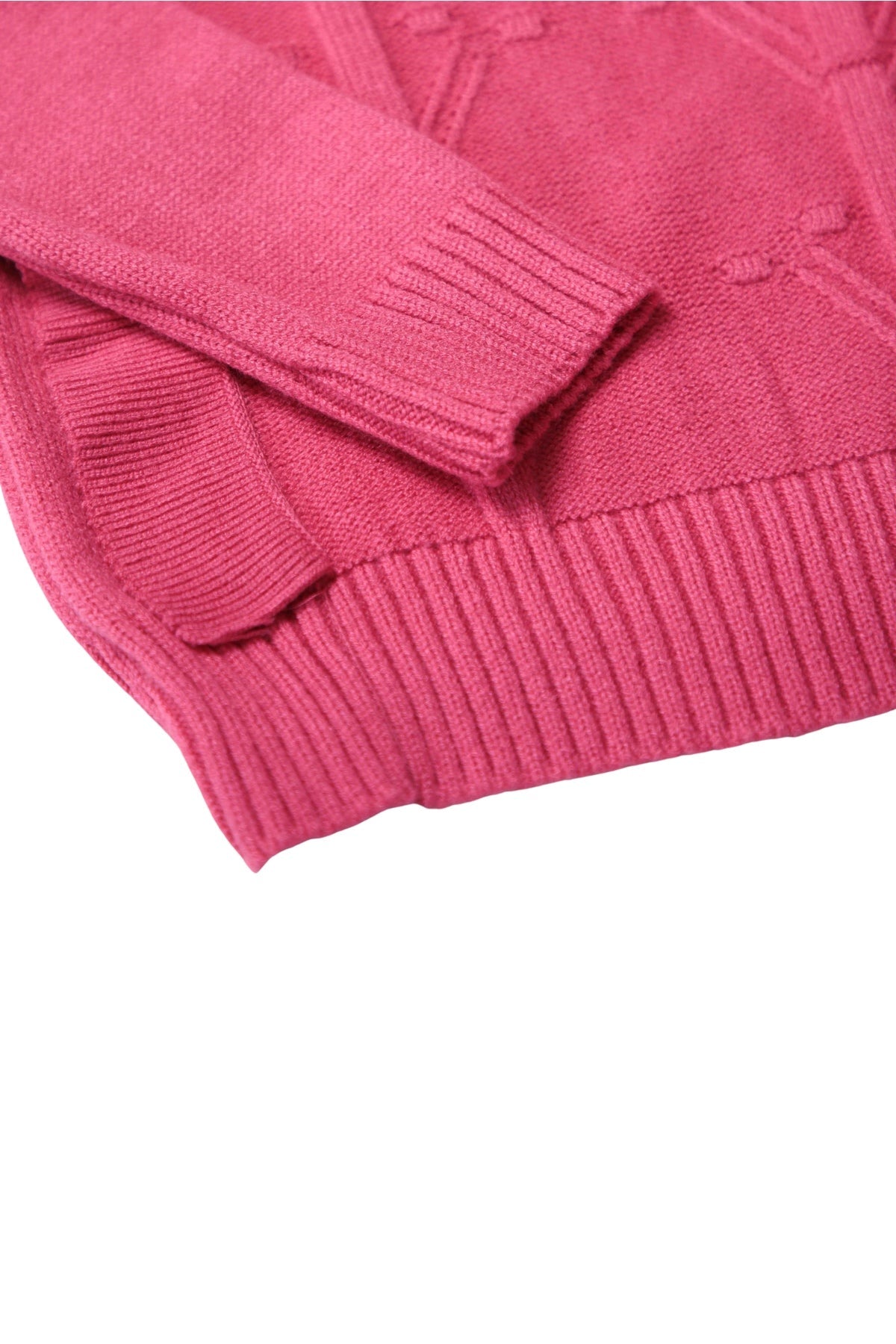 Collection of Stylish Girls' Knitted Jumper with Ruffles (Ages 2-6) - Crimson in a gallery layout