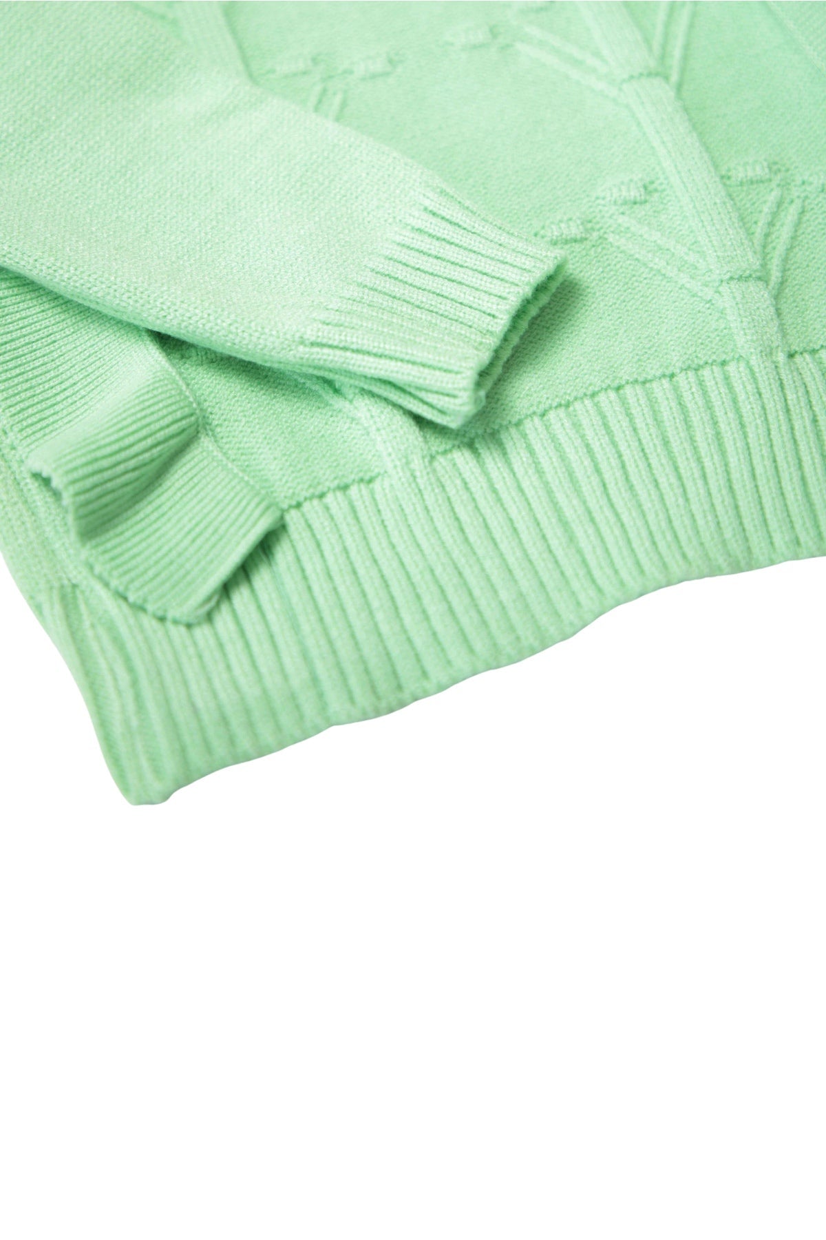 Collection of Stylish Girls' Knitted Jumper with Ruffles (Ages 2-6) - Light Green in a gallery layout