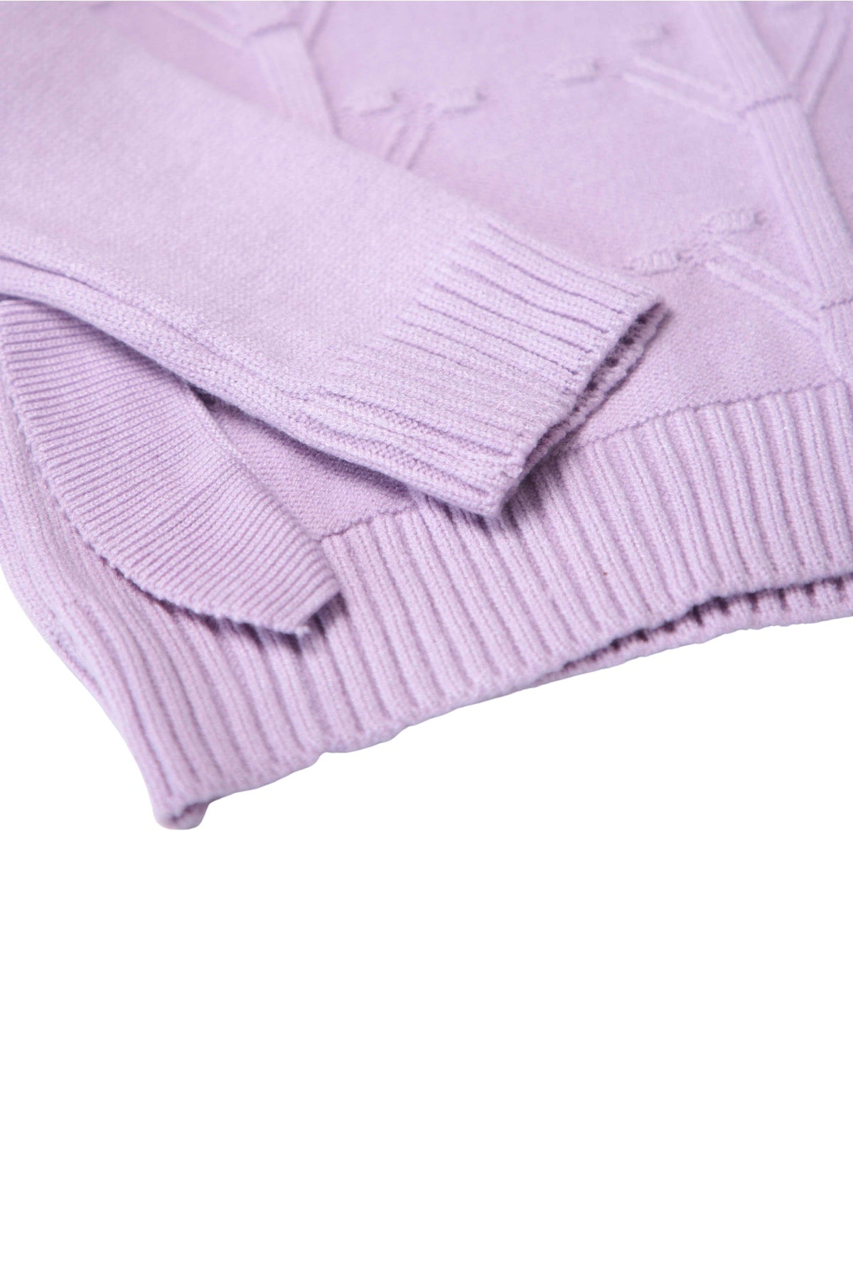 Collection of Stylish Girls' Knitted Jumper with Ruffles (Ages 2-6) - Lilac in a gallery layout