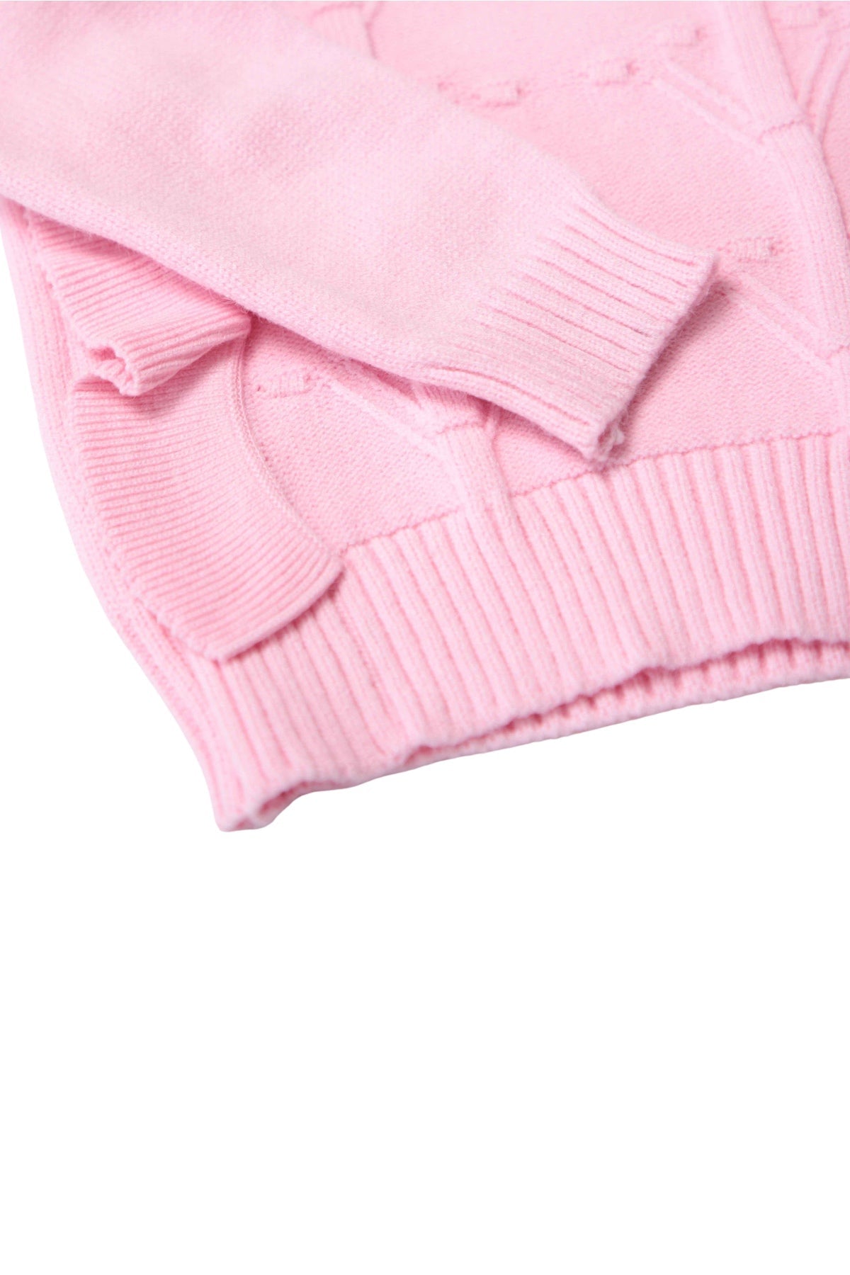 Collection of Stylish Girls' Knitted Jumper with Ruffles (Ages 2-6) - Pink in a gallery layout
