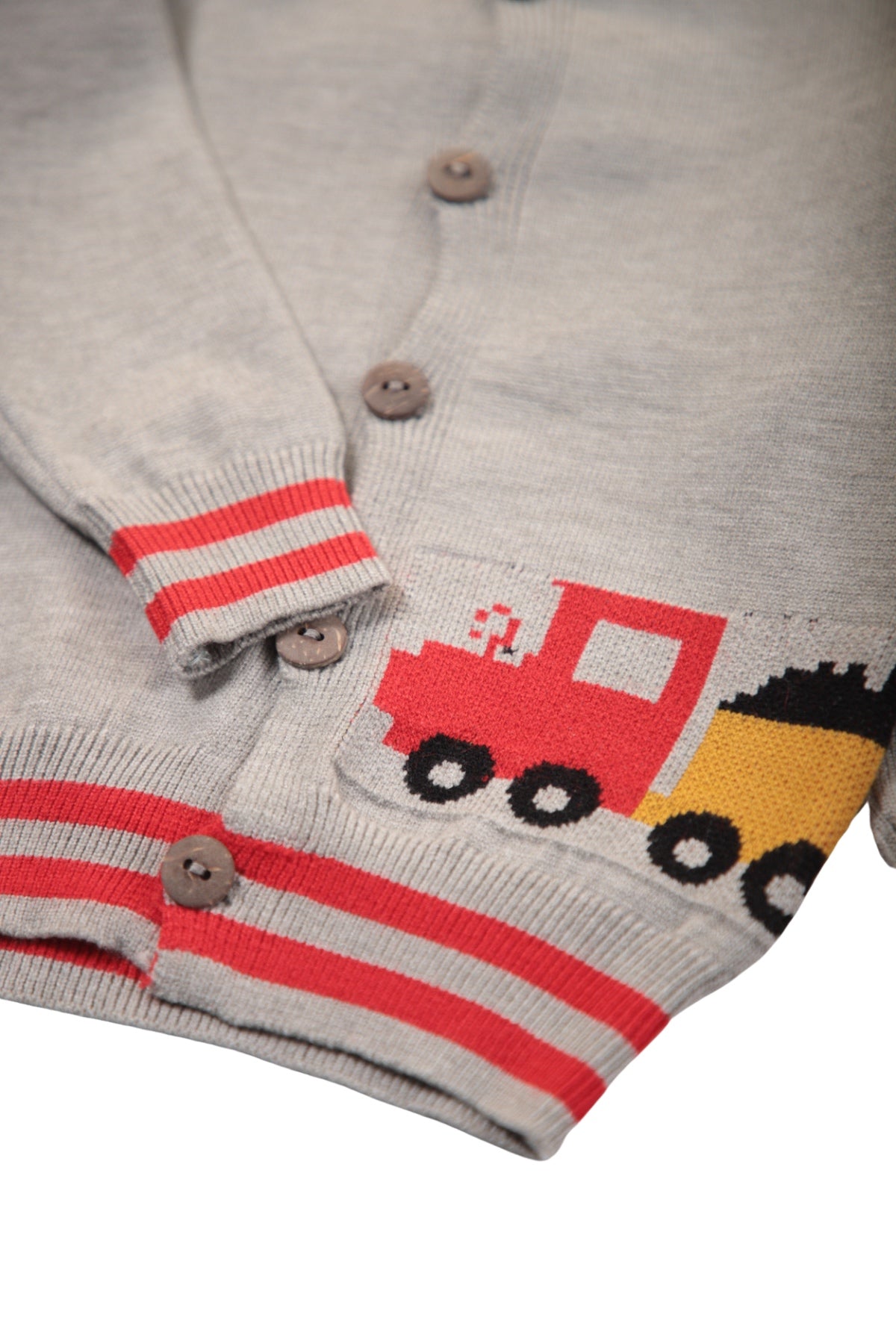 Collection of Boys' Knitted Bomber Jacket (Age 6-12 Months) - Gray in a gallery layout