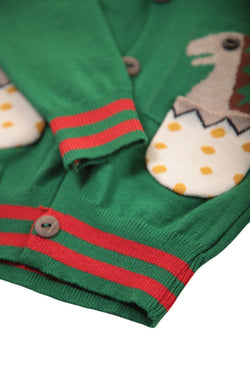 Collection of Boys' Knitted Bomber Jacket (Age 6-12 Months) - Green in a gallery layout