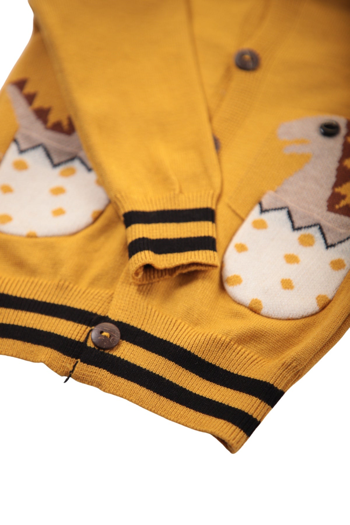 Collection of Boys' Knitted Bomber Jacket (Age 6-12 Months) - Mustard in a gallery layout