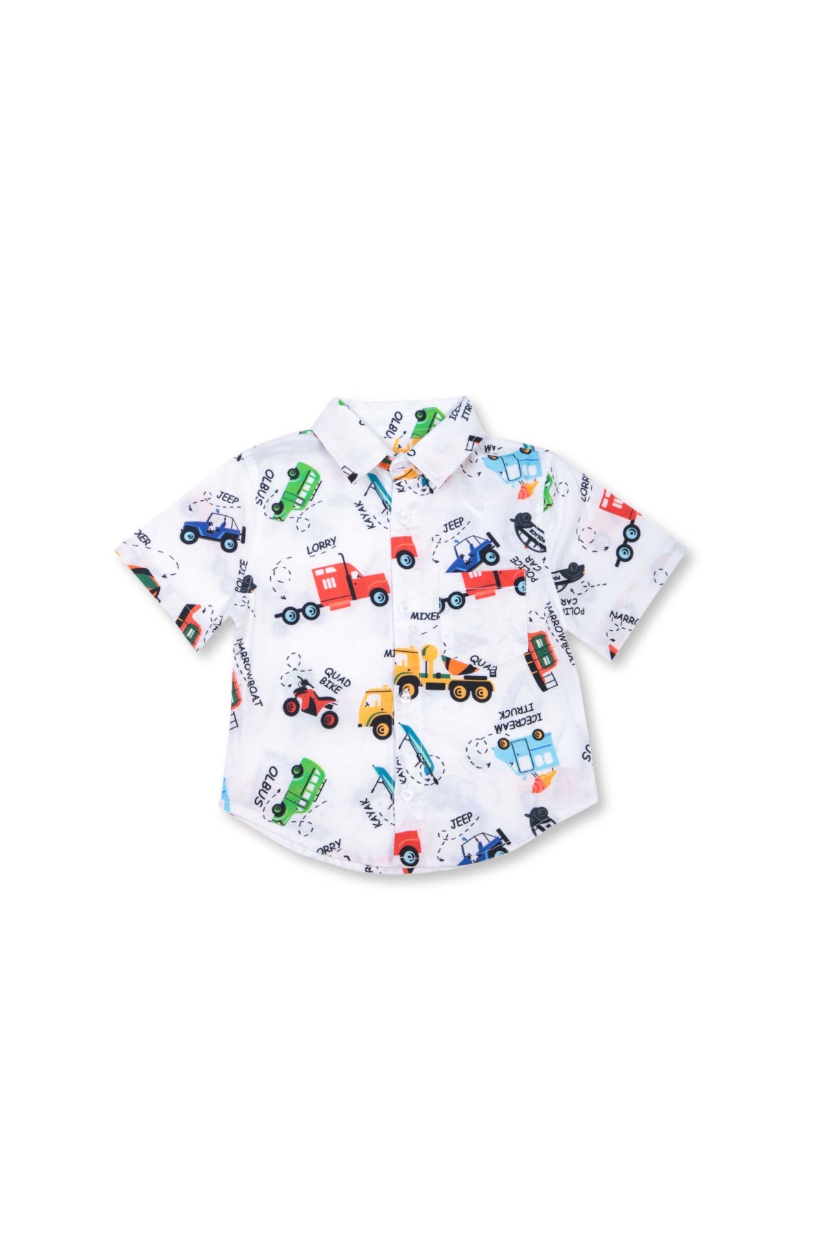 Collection of Boys' Adventure Outfit Set (Ages 2-6) - 100% Cotton OP-1665 White / cars in a gallery layout