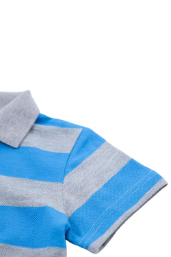 Collection of Stylish Polo and Shorts Set for Boys (Ages 1-4) - Blue in a gallery layout