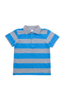 Collection of Stylish Polo and Shorts Set for Boys (Ages 1-4) - Blue in a gallery layout