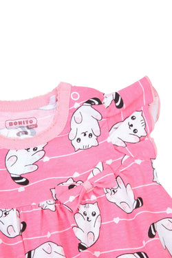 Collection of Baby Girl’s Adorable Printed Dress – Soft & Stylish OP-1871 Coral in a gallery layout