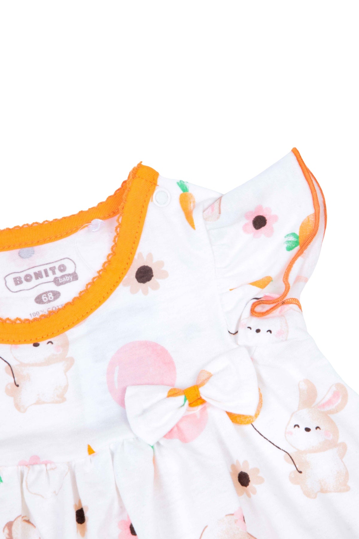 Collection of Baby Girl’s Adorable Printed Dress – Soft & Stylish OP-1871 White / rabbit in a gallery layout