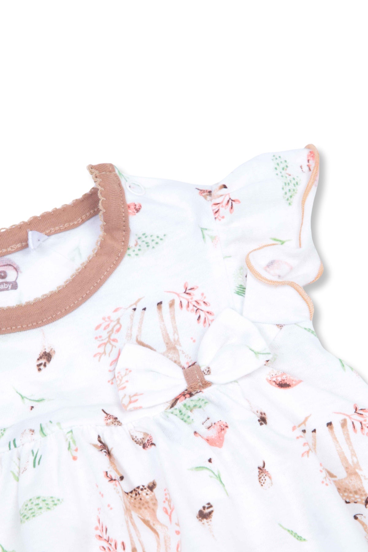 Collection of Baby Girl’s Adorable Printed Dress – Soft & Stylish OP-1871 White in a gallery layout